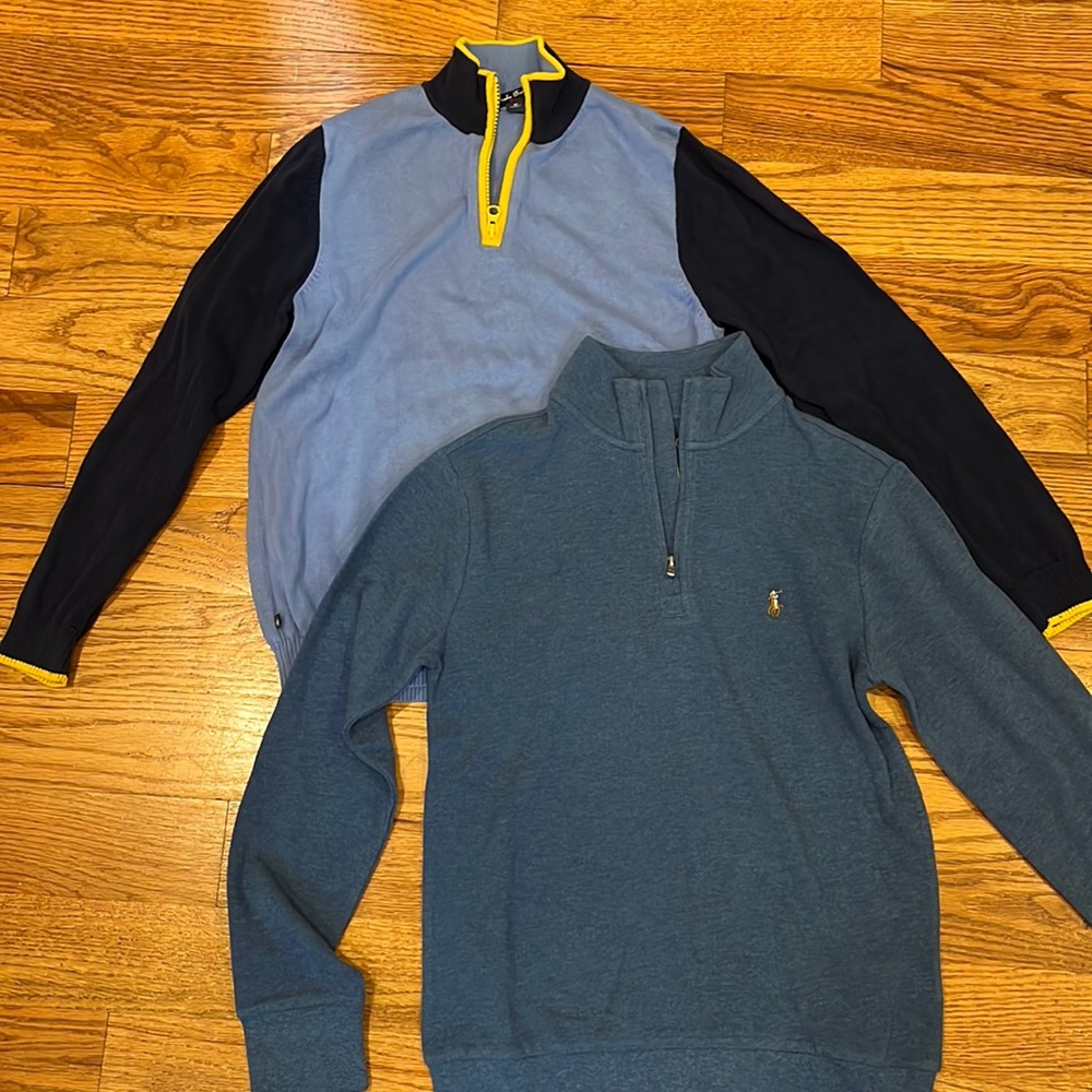 Brooks brothers and Ralph Lauren boys size M half zip sweaters